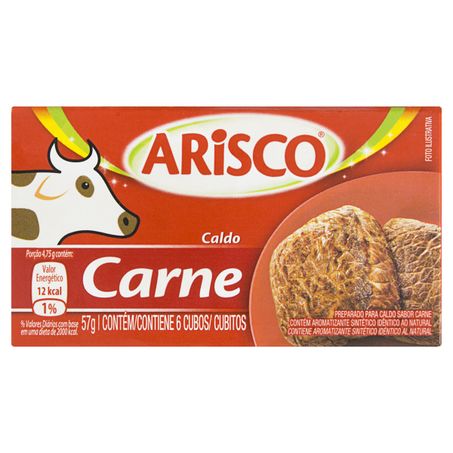 CALDO EM TABLETE CARNE ARISCO COM 6 UNIDADES