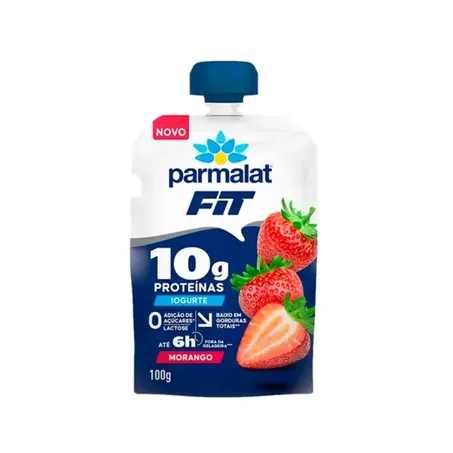 Iogurte Parcialmente Desnatado Parmalat Fit Morango Squeeze 100gr