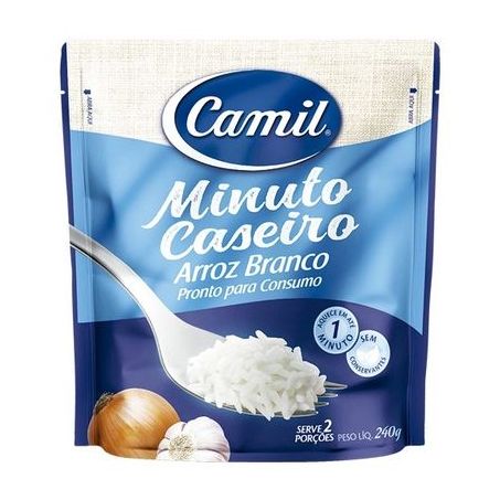 Arroz branco camil minuto caseiro pronto 240g