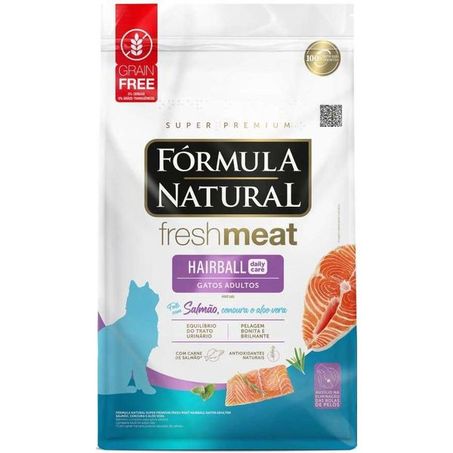Ração Fórmula Natural Fresh Meat Hairball Gatos Adultos Salmão com Cenoura 7kg
