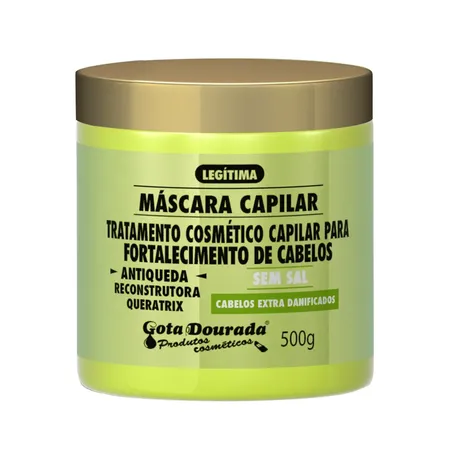 Mascara gota dourada anti-queda 500g