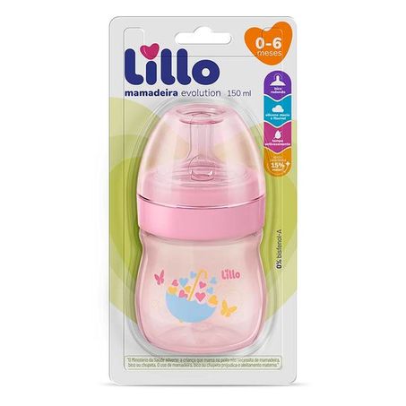 Mamadeira lillo evolution primeiros passos rosa 150ml 628231