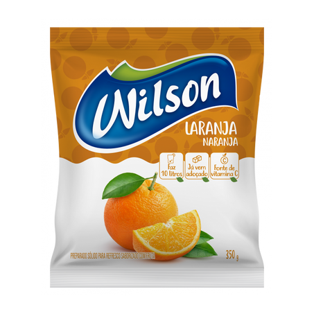 Refresco Em Pó Wilson Laranja Pacote 350g 
 