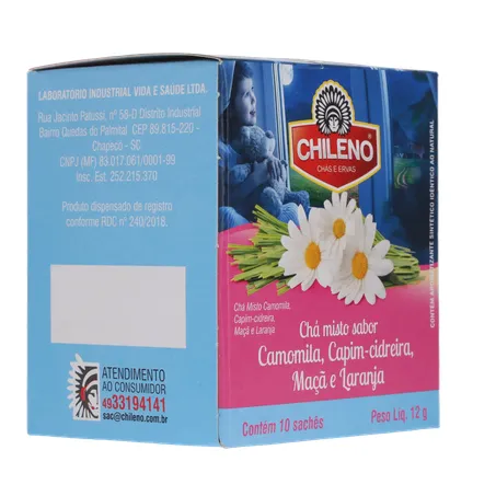 Chá Misto Chileno Camomila, Capim-Cidreira, Maçã e Laranja Sachê 1.2gr - Caixa com 10un - 12gr 360-13