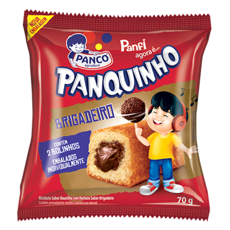 Bolo Mini Panfi 70g Recheado Baunilha/Brigad.