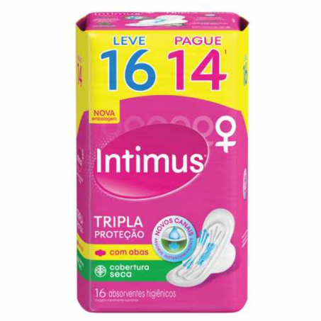 Absorvente intimus 16un tripla protecao seca com abas -promo-