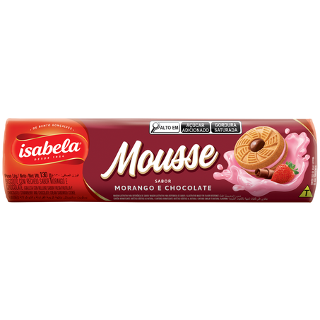 Bisc isabela mousse 130g morango/choc