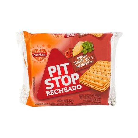 Biscoito recheado queijo/tomate pit stop marilan 91g