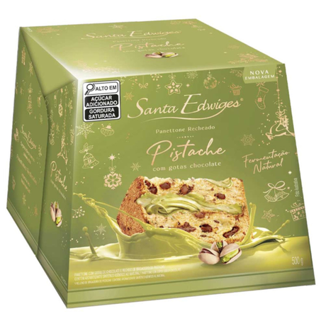 Panetone santa edwiges 500g gotas choco rech pistache