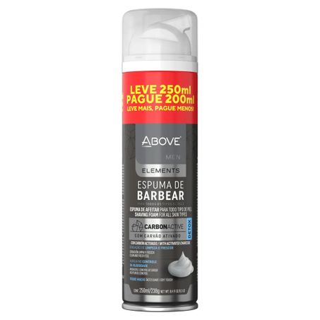 Espuma de barbear above men carvão ativado 250ml