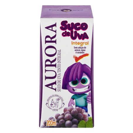 SUCO INTEGRAL UVA TINTO AURORA 200ML