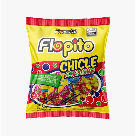 Pirulito florestal chicle azedinho sortido 500g