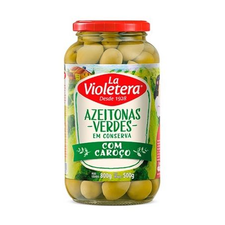 Azeitona Verde La Violetera com Caroço Oferta Embalagem 500G