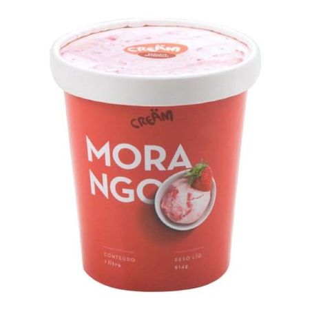 Sorvete Cream Morango 1L