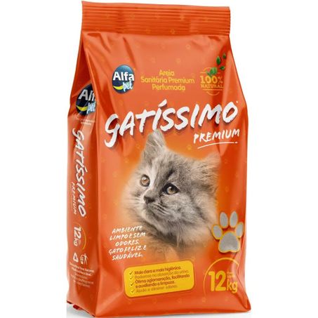 Areia Higiênica Gatíssimo para Gatos Perfumada 12Kg