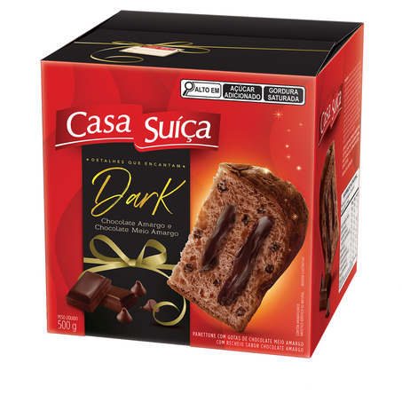 Panettone Casa Suiça Gotas De Chocolate Dark 500G
