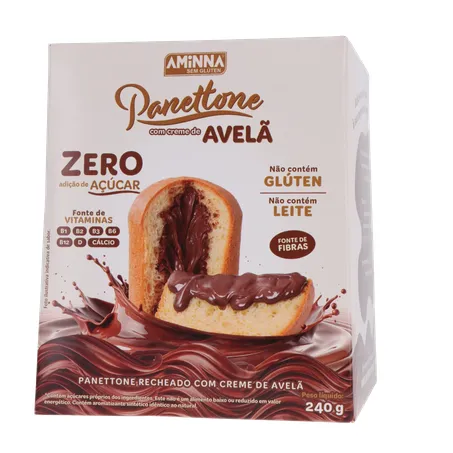 PANETONNE AMINNA S/GLÚTEN CREME DE AVELÃ 240G 360-1
