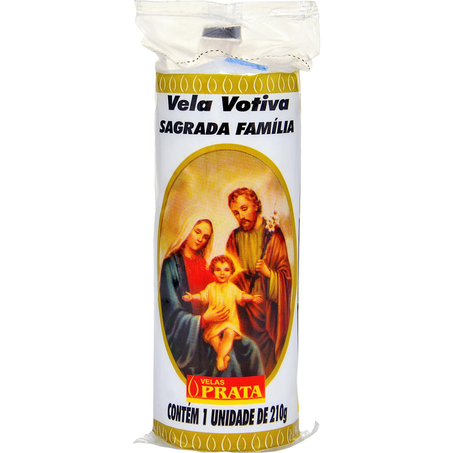 Vela Prata Votiva 210g - Sagrada Família