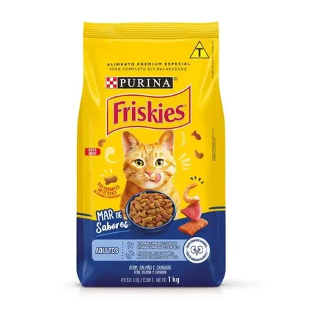 Ração Friskies Gatos Adultos Peixes Mar de Sabores 1Kg