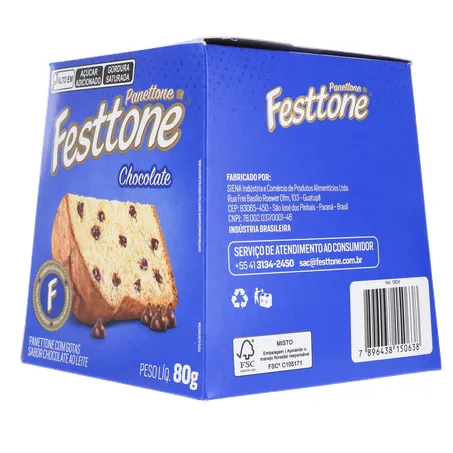 Panettone festtone mini chocolate cx 80g 360-5