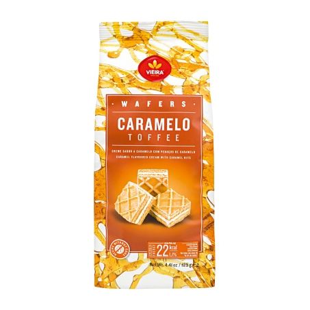 BISCOITO VIEIRA WAFER CARAMELO 125G