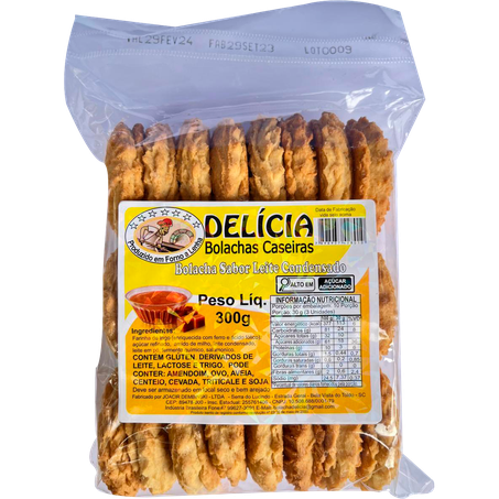 BOLACHA CASEIRA DELÍCIA LEITE CONDENSADO PACOTE 300G