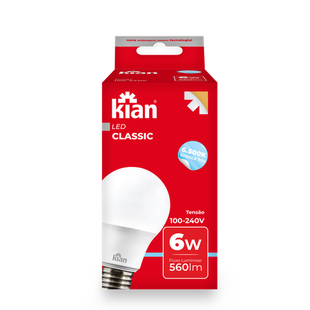 LÂMPADA LED KIAN BRANCA 6W UN 360-2