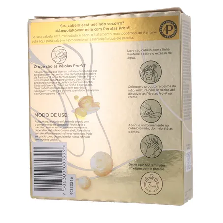 Ampola de Tratamento Pantene Hidro Cauterização com 3 Unidades 15Ml 360-20