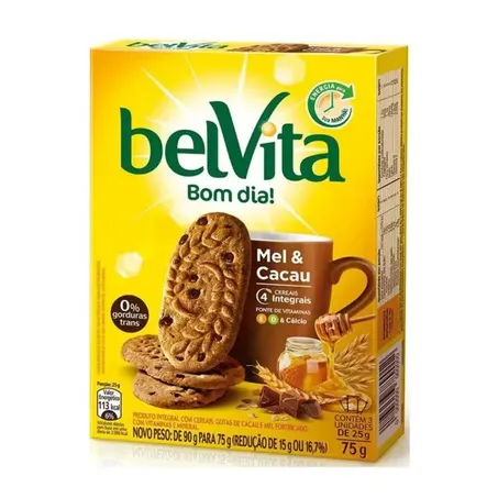 Biscoito belvita mel e cacau 75g