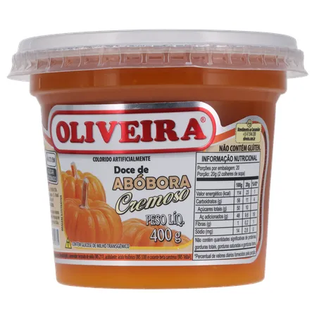 Doce Fruta Oliveira Abóbora Pote 400g 
  360-2