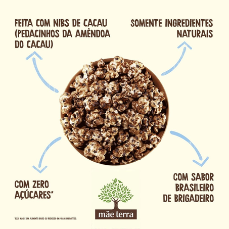 Pipoca Doce Pronta mãe terra Brigadeiro Zero Açúcar 35 g 360-1