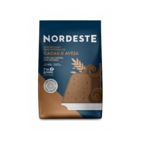 Mist.bolo nordeste integral 400gr cacau aveia