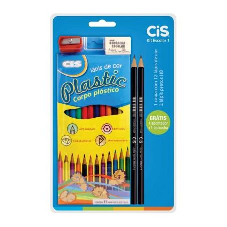 KIT ESC LAPIS/LAPIS DE COR/APONT/BORRACHA CIS