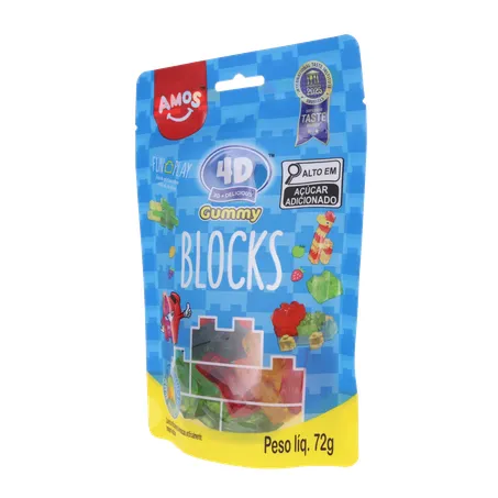 Bala de Gelatina Amos Gummy Blocks Sachê 72gr 360-3