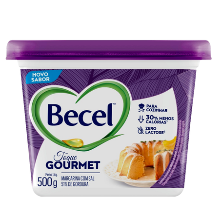 MARGARINA BECEL TOQUE GOURMET C/SAL ZERO LACTO500G