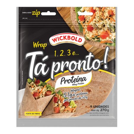PÃO TORTILHA INTEGRAL WICKBOLD TÁ PRONTO! PROTEÍNA