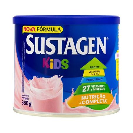 Pó para Preparo de Bebida Sustagen Kids Morango  Lata 380gr