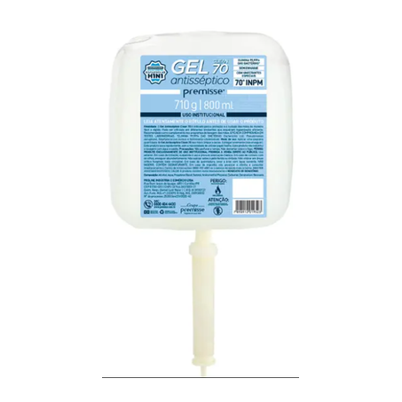 ÁLCOOL EM GEL ANTISSÉPTICO 70% 800ML PREMISSE C/ PLUG
