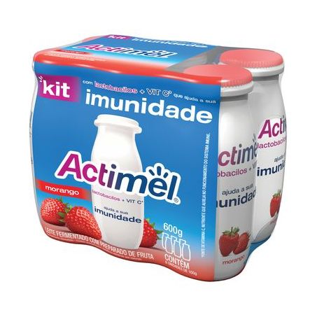 Leite Fermentado Actimel Morango 600G