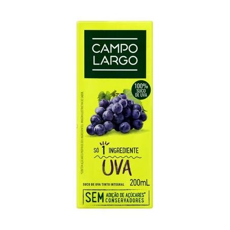 SUCO CAMPO LARGO UVA INTEGRAL 200ML