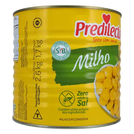 Milho verde predilecta lata 1,7kg 360-32