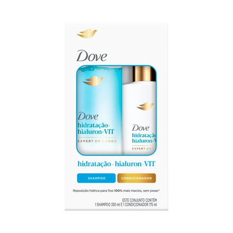 Kit dove shampoo350ml+condicionador175ml hidratacao hialuron