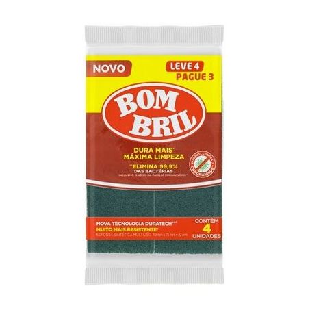Esponja multiuso bombril c/ 4 und