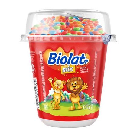 BEBIDA LÁCTEA BIOLAT MORANGO C/DRÁGEAS 125G