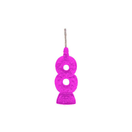 Vela de Aniversário Alegria e Festa Super Número Rosa Número 8