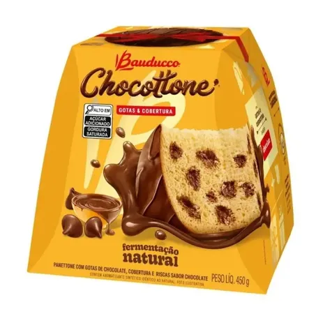 Chocottone 450g Bauducco Gotas/Cobertura Chocolate Caixa