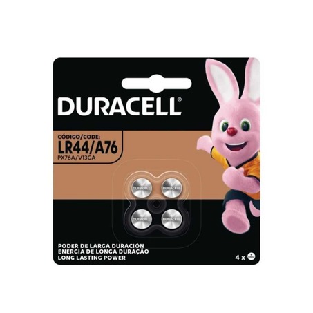 BATERIA BOTÃO ALCALINA DURACELL LR44 C/4UN