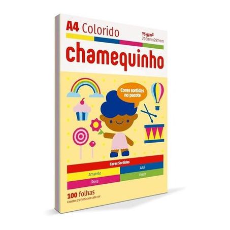 PAPEL SULFITE A4 COLOR CHAMEQUINHO CHAME X 75G C/100FL