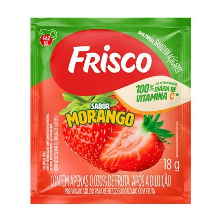 REFRESCO EM PÓ FRISCO MORANGO 18G