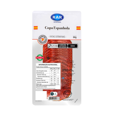 Copa Rar Espanhola Fatiada 80G